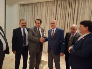 Engineer Hamada Al-Ajwani with the Turkish Ambassador in Cairo (archival photo)
