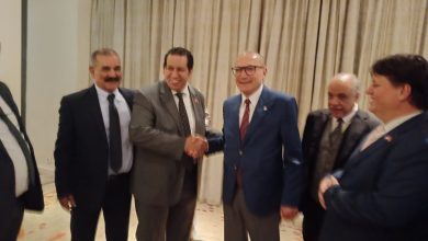 Engineer Hamada Al-Ajwani with the Turkish Ambassador in Cairo (archival photo)