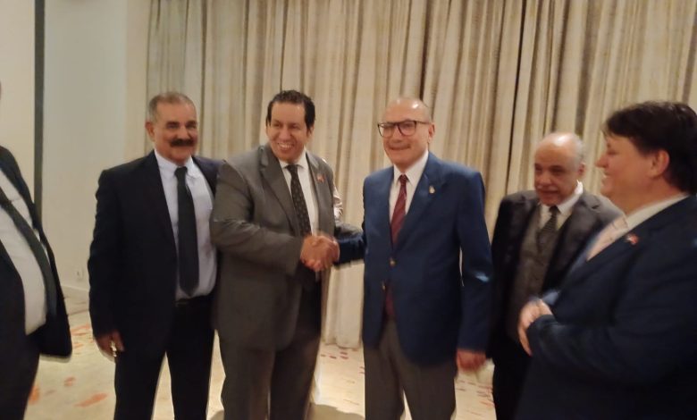 Engineer Hamada Al-Ajwani with the Turkish Ambassador in Cairo (archival photo)